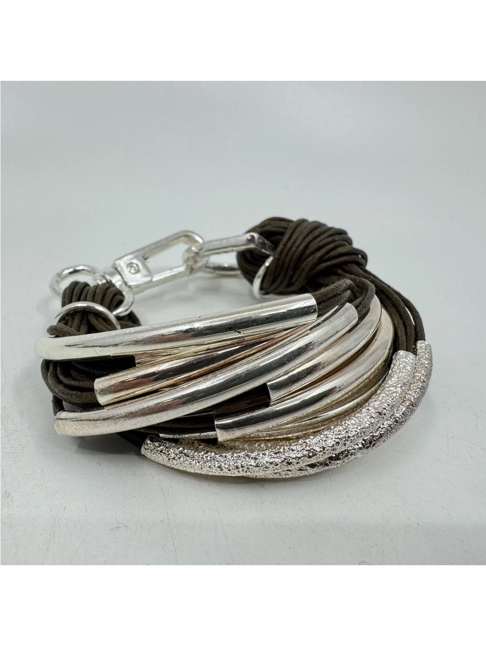 SAACHI Black Cord Hair Accessory with Gold-Tone Tube Accents